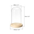 thumbnail image 2 of Uxcell 5.9"x3.1" Clear Cloche Glass Dome Glass Bell Jar Display Case Tabletop Centerpiece with Wooden Base, 2 of 6