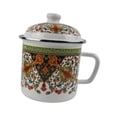 thumbnail image 2 of Plaza de café de esmalte Drinkware Floral Practical Novelidad con mango Taza de té Copa de leche para apartamentos Bebidas de café de escritorio de, 2 of 8