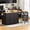 Black + MDF(2 Packages), variant on K&K 74.8" Kitchen Island with Extendable Dining Table, Kitchen Storage Cart with 3 Drawers, Power Outlet, Rolling Kitchen Island on Wheels with Spice Rack and 2 Door Cabinet, for Kitchen, White   WL