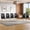 Black+Silver, variant on FFZ Set of 6 Dining Chairs with Ergonomic PU Backrest and Silver Metal Legs, 17 x 22.5 x 17 inch, Black+Silver