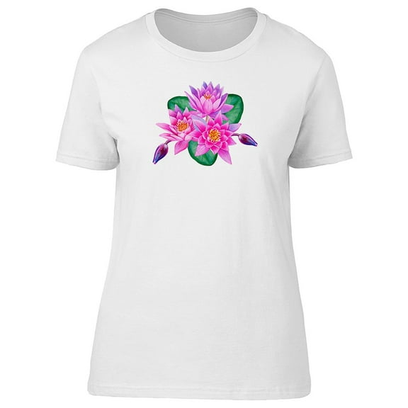 Cute Hot Pink Lotus Flowers Tee Women's -Image by Shutterstock