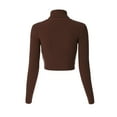 thumbnail image 4 of MixMatchy Women's Casual Solid Long Sleeve Ribbed Turtle Neck Cropped Sweater, 4 of 7