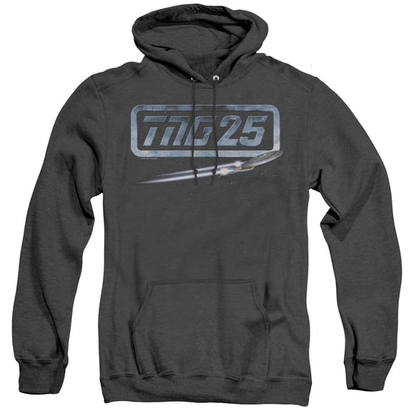 Star Trek Tng 25 Enterprise Adult Heather Hoodie Sweatshirt Black