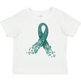 thumbnail image 3 of Inktastic Ovarian Cancer Awareness Teal Ribbon Made of Hearts Boys or Girls Toddler T-Shirt, 3 of 5