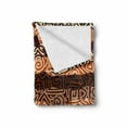 thumbnail image 2 of Vintage Soft Flannel Fleece Throw Blanket, Strikes Pattern in Brown Colors Curved Spiral Lines, Cozy Plush for Indoor and Outdoor Use, 50" x 60", Multicolor, by Ambesonne, 2 of 6