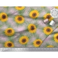 thumbnail image 2 of Soimoi Rayon Fabric Leaves & Sunflower Floral Printed Fabric 1 Yard 56 Inch Wide, 2 of 3