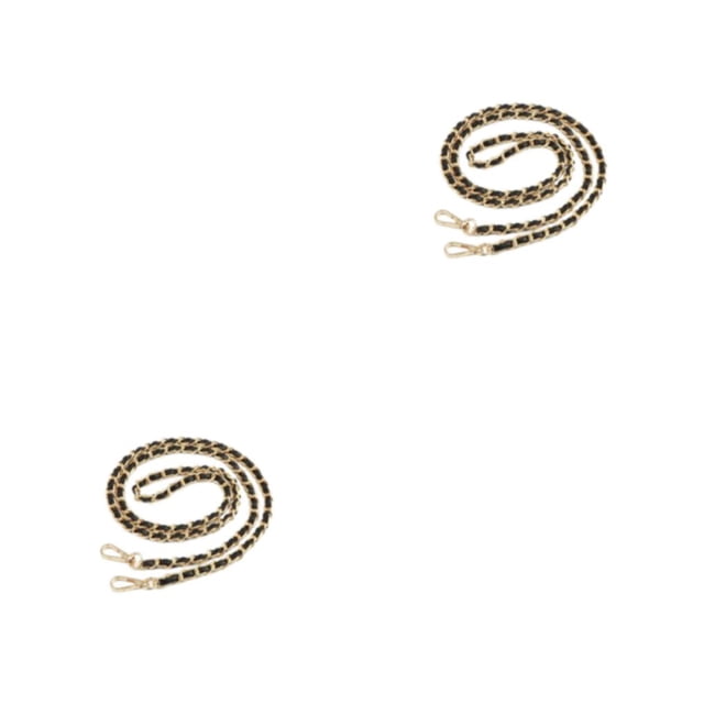 Jumpingount Correa de cadena para bolso, piezas de repuesto, correa para el hombro, hebilla de Metal, autoensamblaje para niña, bolso de mano para Oro claro/Negro 1.2 m 2piezas