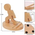 thumbnail image 2 of Wooden Mobile Phone Holder, Mobile Phone Charging Stand Tablet stand, Creative Kung Fu Children, 2 of 5