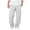 thumbnail image 3 of Black Baggy Sweatpants Gym Pants Men Men's Baggy Sweatpants Elastic Waist Drawstring Wide Leg Lounge Track Pants Casual Loose Joggers with Pockets, 3 of 6