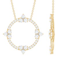 Rosec Jewels - Lab Diamond Eternity Necklace - EF-VS Grade Diamond Circle Necklace - Ready to Gift for Anniversary, 14K Yellow Gold