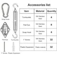 thumbnail image 4 of Shade Sail Hardware Kit 6 Inch - 304 Stainless Steel Sun Shade Hardware for Triangle/Rectangle Outdoor Sun Shade Sail, Black, 44 Pcs D, 4 of 5