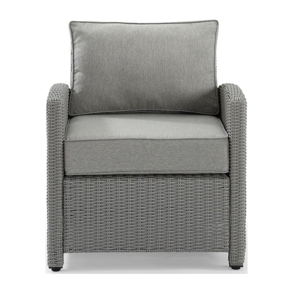 Crosley Bradenton Outdoor Wicker Armchair-Color:Gray,Number of Items:1