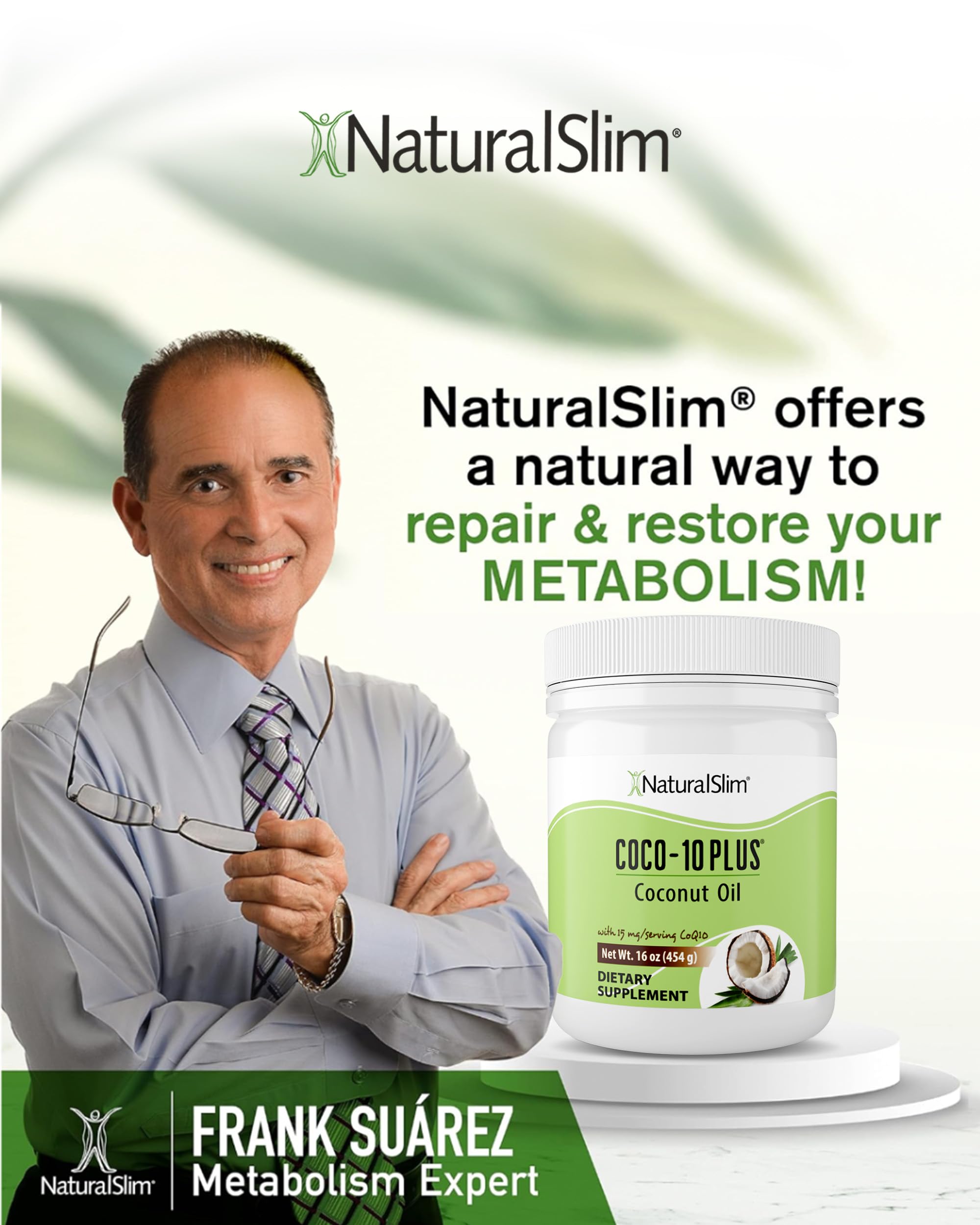 NaturalSlim Coco-10 Plus® – Blend of Organic Coconut Oil & Coenzyme Q10, 16oz