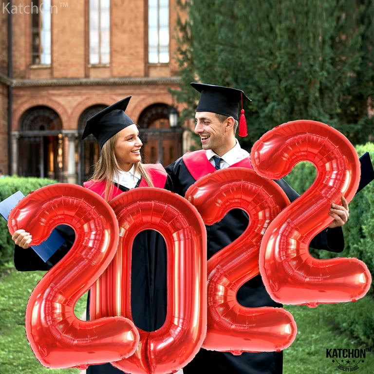 KatchOn, Red and Black Graduation Decorations 2024 Set - Huge, Pack of 40, Red Black Graduation Decorations | 72x44 inch Congrats Grad Banner | Red