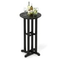 thumbnail image 1 of Gymax 21.5'' Round Bar Table Patio HDPE Bar Height Dining Table w/ Slatted Tabletop Black, 1 of 8