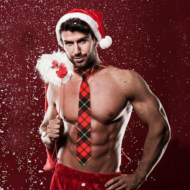 Cravates de Noël Imprimées pour Hommes en Polyester Fil Festif Mariage Marié
