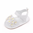 thumbnail image 7 of Otqutp Kids Comfort Sandals Baby Toddler Girls PU Leather Soft Open Toe Summer Sandals Flower Princess Flat Shoes for Summer 0-12 Months, 7 of 7