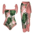 thumbnail image 1 of MKLEKYY Trajes De Baño Mujer 2 Piezas Women 1 Piece Swimwear+1 Piece Cover Up Two Piece Vintage Print Swimsuit Monokini Bikini 2 Piece Swimsuits Two Piece Tankini Set 1582, 1 of 4