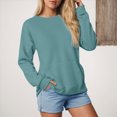 thumbnail image 3 of Towmus Casual Womens Sweatshirts Crewneck Long Sleeve Solid Tunic Tops Oversized Pullover Solid Sweatshirt for Women, 3 of 6