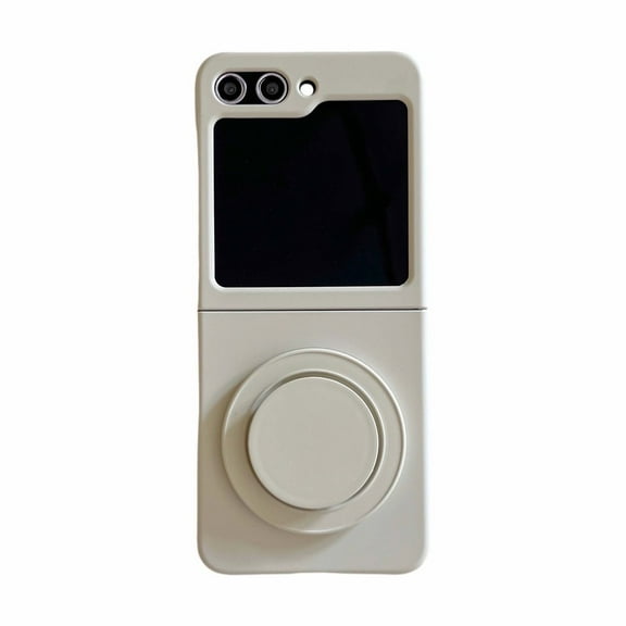 Cartoon matte round powerful magnetic phone case for Samsung Galaxy Z flip 3 4 5 5G stand holder Jane pink Brown back cover