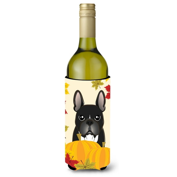 French Bulldog Thanksgiving Wine Bottle beverage Insulator Hugger BB2033LITERK