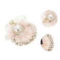 thumbnail image 3 of Unique Bargains 1 Pc Floral Rhinestone Faux Pearl Scrunchies for Home Pink, 3 of 5