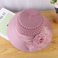 thumbnail image 6 of Shenmeida Womens Sun Straw Hat Wide Brim Summer Foldable Roll Up Floppy Beach Elegant Net Yarn Flower Decor Beach Hat, 6 of 8