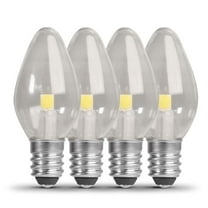 Feit Electric BP7C7/827/LED/4 0.6W 7W Equivalent 30 Lumen Candelabra Base Four LED C7 Night Light Bulb, 2.1"H x 0.9"D, 2700K (Soft White), 4 Piece