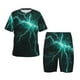 thumbnail image 1 of Balery Green Lightning Flash Conjunto de Pijama Infantil de Manga Corta con Estampado – Ropa de Dormir de Algodón Suave-3X-Large, 1 of 6