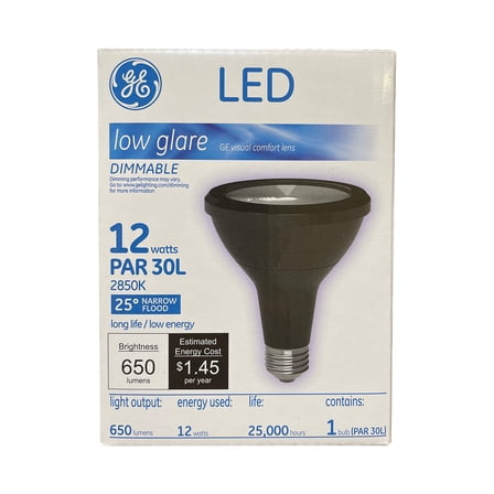 GE 12w 120v LED PAR30L 2850k Warm White Narrow Flood Dimmable Bulb - 50w equiv.