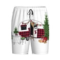 thumbnail image 4 of Easygdp Vintage Buffalo Plaid Christmas Camper Men's Short Pajama Pants, Sleep Shorts, Household Pants, Casual Pants with Pockets - X-Large, 4 of 9
