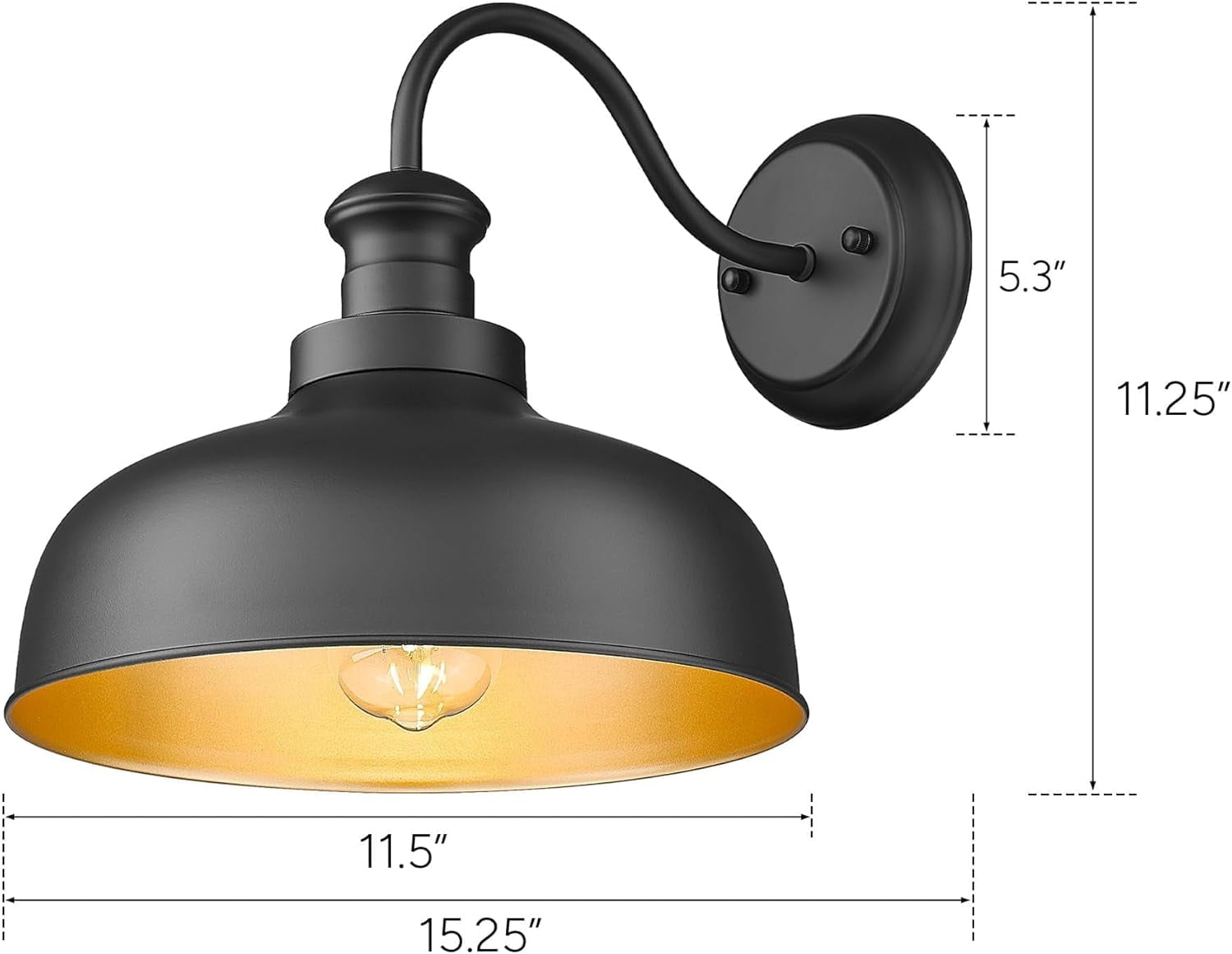 Outdoor Barn Light for Farmhouse, Exterior Wall Mount Lights Fixture,Weather Resistant Outdoor Wall Sconce for Porch, Garage, Patio, Entryway(Black, 1 Pack)