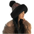 thumbnail image 2 of Gyujnb Women's Winter Knit Hat with Pompom & Fuzzy Earflaps - Warm Ski Cap with Braided Ties, Ideal for Outdoor Activities, Cold Weather Styling & Casual Daily Wear,Size:One Size, 2 of 4