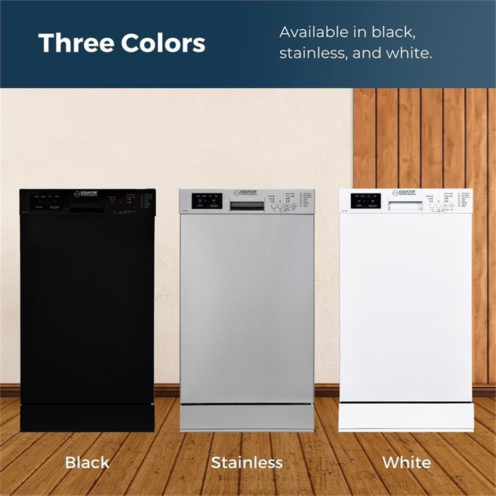 Pemberly Row 18" Built-in Dishwasher 10 Place 8 Wash 1/2Load Sensor Wash 110V