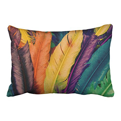 Polyester Feather Throw Waist Throw Pillow Case Sofa Cushion Cover Home Decor 