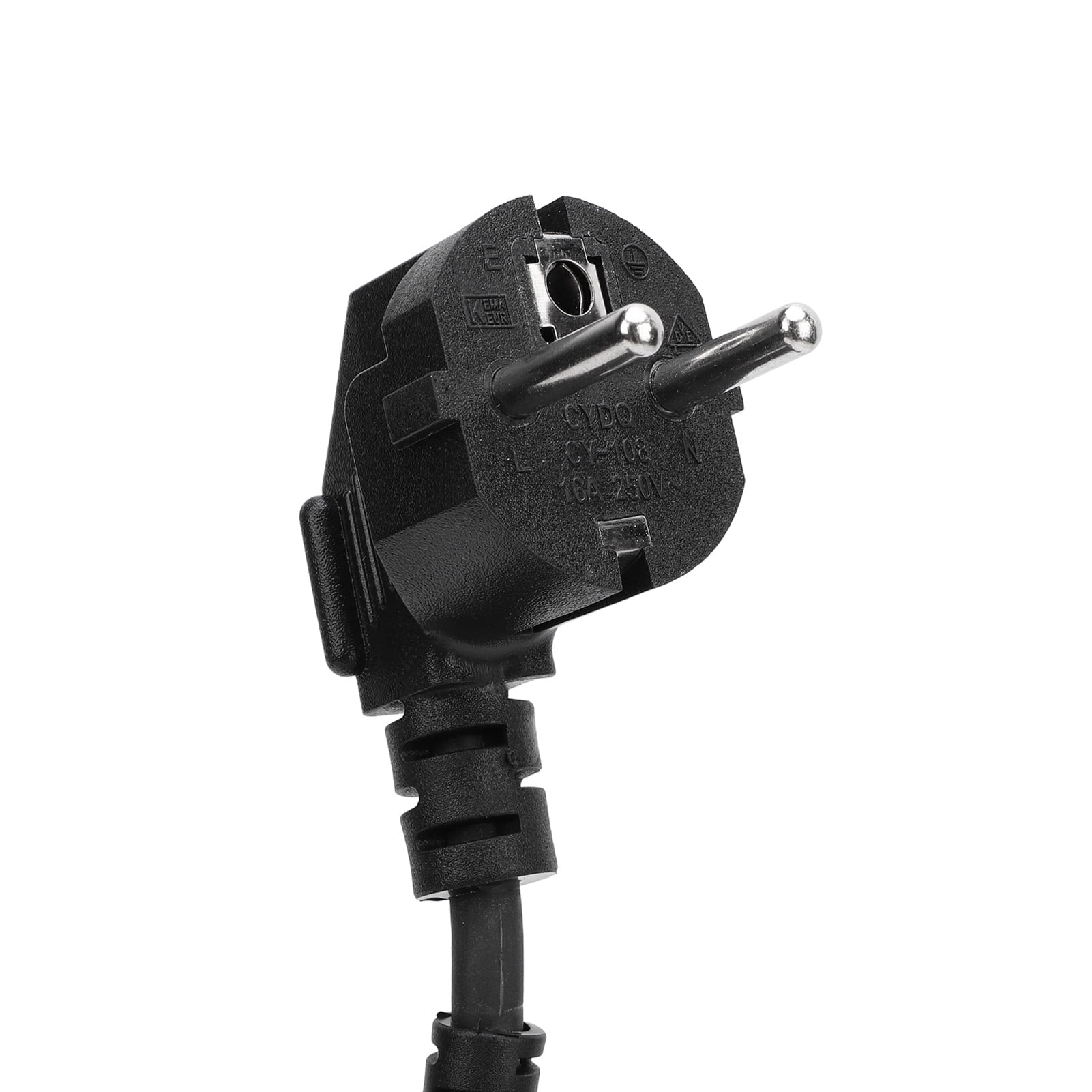 Suodoka 3-Way Power Socket Extender with Independent Switches, Multi-Outlet Adapter with 2 Prong EU Plug, 220V Grounding Electrical Outlet Receptacle for Home and Office, Black