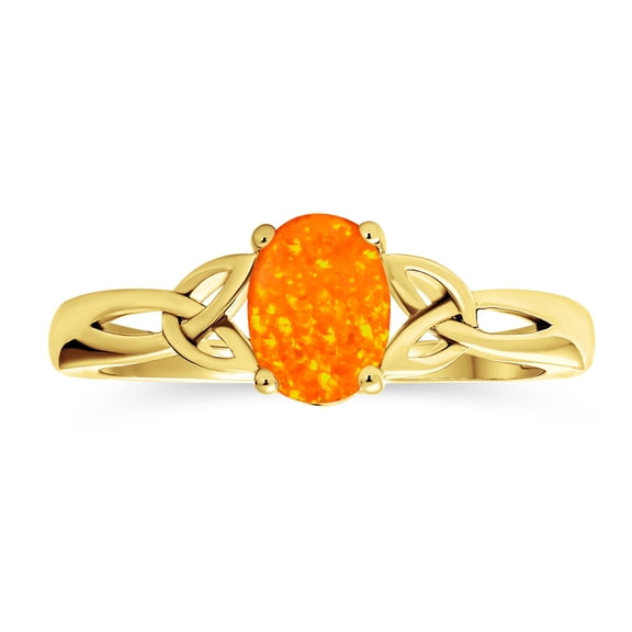 Bling Jewelry Womens BFF Triquetra Celtic Love Knot Oval Opal Ring Promise .925 Sterling Silver