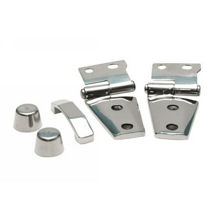 Footman Loop Kit Rampage 87466 Complete Hood Kit; Incl. Hinges/Hood Stops/Footman Loop; Polished Stainless; ()