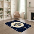 thumbnail image 2 of ODIKA 4'x6' Ultra-Soft Area Rug, Compass Navigation Round Chart Maritime Details Nautical Vintage None Washable, Bare feet friendly, Silk-Touch for Bedroom Home office, 2 of 7
