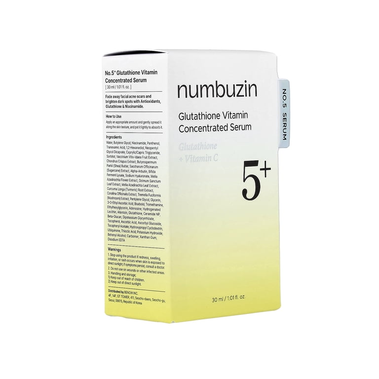 5 glutathione serum Bella Store | Numbuzin No.5 Glutathione Vitamin Concentrated Serum 30ml main image 1