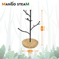 thumbnail image 2 of Mango Steam Jewelry Tree Hanger for Bracelets, Necklaces, Hoop Earrings, & Rings (Black, Tan Wood), 2 of 11