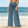 thumbnail image 2 of Tnhcen Women's Bohemian Style Polyester Chiffon Polka Dot Print Wide Leg Beach Pants Lightweight Sun Protection Swimwear Cover Up, 2 of 7
