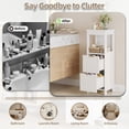 thumbnail image 2 of Walsunny 2PCS Bathroom Storage Cabinets Floor Cabinet Organizer Freestanding Narrow Cabinet with Drawer Open Shelf for Bathroom Laundry White, 2 of 7