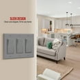 thumbnail image 2 of ENERLITES Decorator Wall Plate, Light Switch or Receptacle Outlet Cover, Gloss Finish, Size 3-Gang, 8833-GY, Gray, 2 of 4