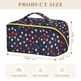 thumbnail image 4 of FORMRS Makeup Bag Travel Cosmetic Organizer for Women Fold Flat Zipper Pouch with Handle, Red Starry Pattern, 4 of 8