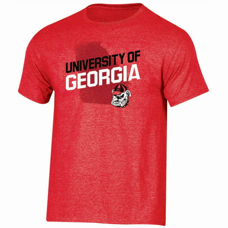 Men's Russell Red Georgia Bulldogs Slant T-Shirt