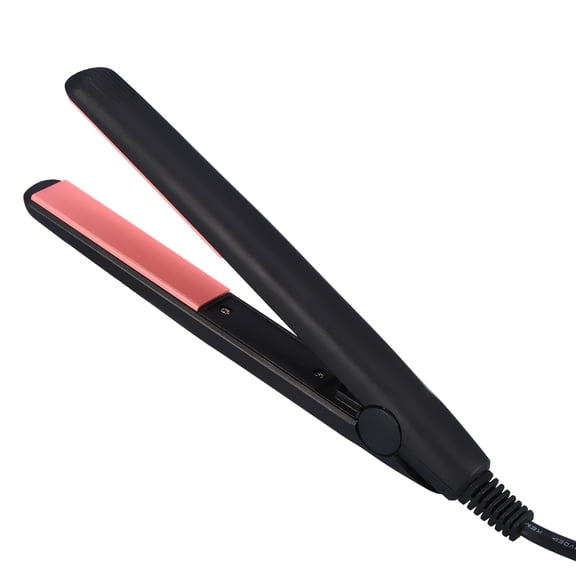 M Buder Mini Portable Ceramic Hair Flat Iron Straightener Travel Size Dual Voltage 110-240V Electric Straightening Hairstyling Tool For Wet And Dry Hair Fast Heating 9.84 inches / 25 cm Black