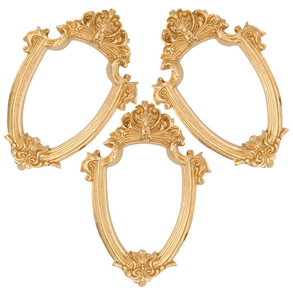 3 Pcs Mirror Decoration Picture Frame Vintage Frames Golden