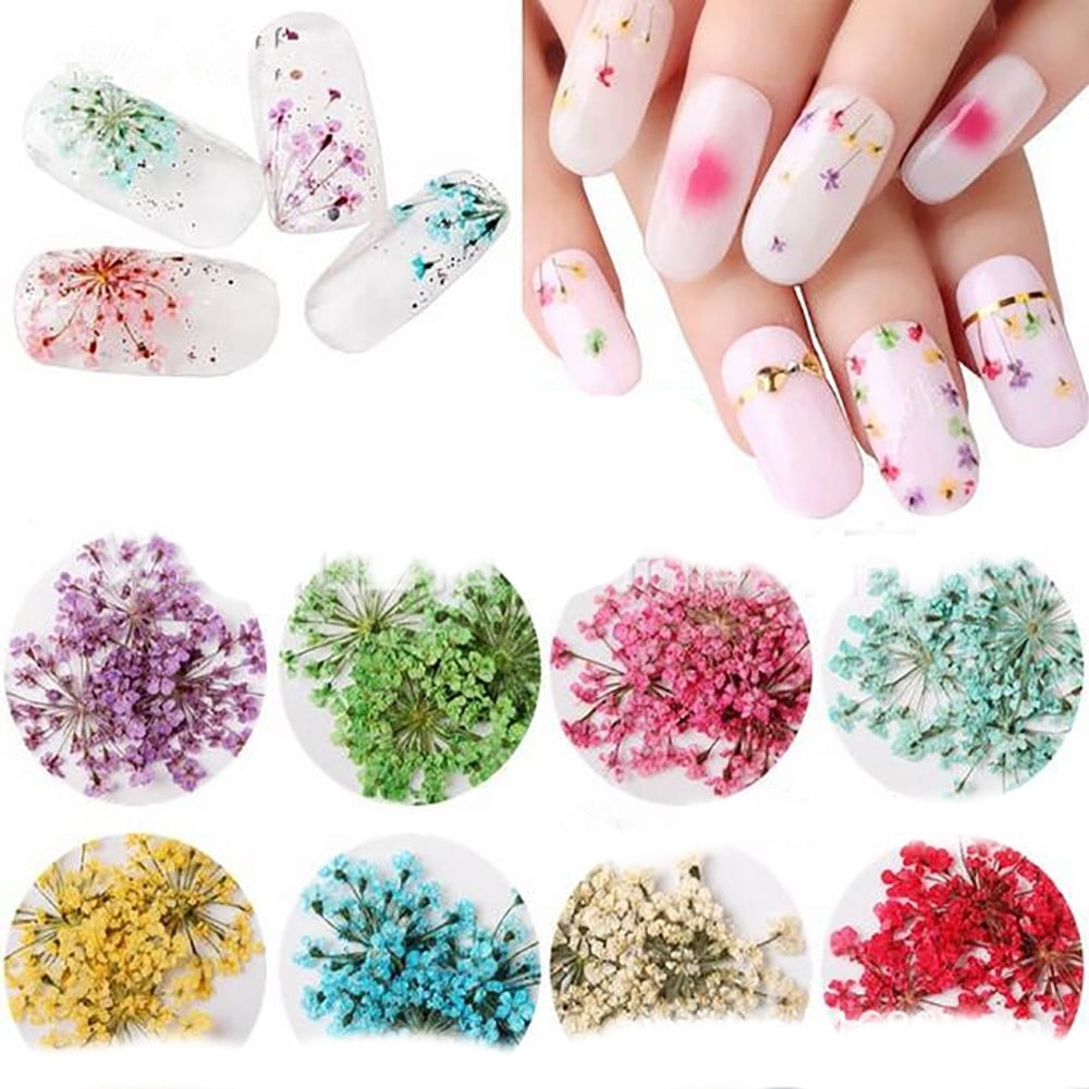 【Yolie 】Nail Flowers Dazzling Tips Nail Sticker Sequins ...