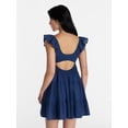 thumbnail image 3 of No Boundaries Tiered Cotton Dress with Flutter Sleeves, Women’s XXS-XXL, 3 of 5